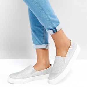 ASOS DAMON Glitter Plimsolls